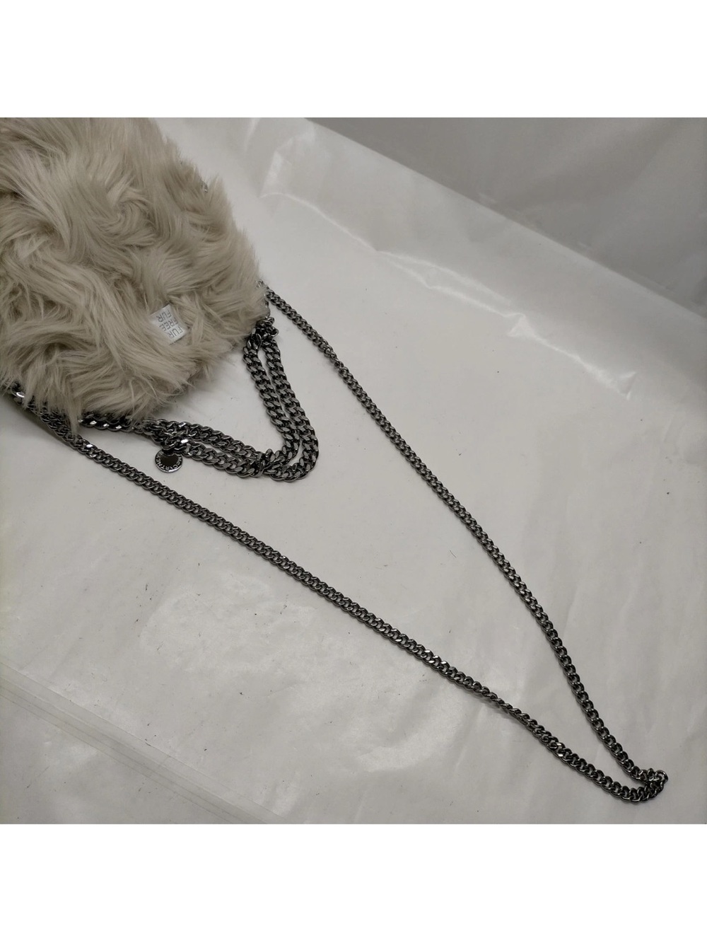 Stella McCartney Tan Faux-Fur Chain-Handle Shoulder Crossbody Bag EUC - Picture 4 of 9